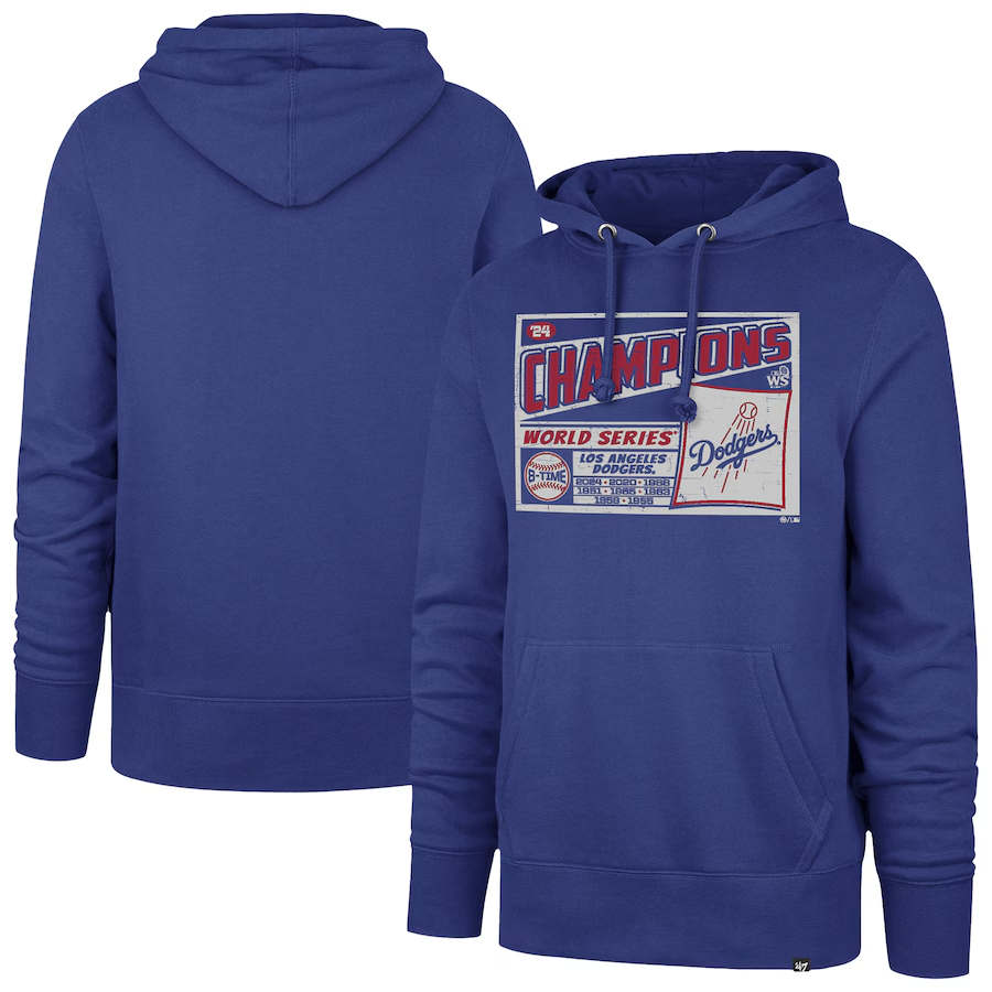 Men Los Angeles Dodgers 2024 MLB World Series Champions blue hoodie style 5